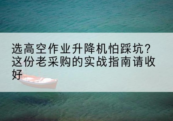 青阳高空作业升降机厂家推荐-选高空作业升降机怕踩坑？这份老采购的实战指南请收好