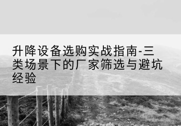 青阳移动式升降机厂家推荐-升降设备选购实战指南-三类场景下的厂家筛选与避坑经验