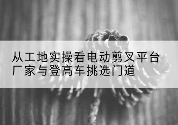 青阳电动剪叉升降平台厂家-从工地实操看电动剪叉平台厂家与登高车挑选门道